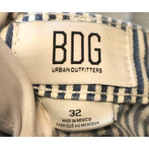 BDG Urban Outfitters Carpenter Pants Stripe Blue White 32 Workwear Vintage - Picture 3 of 11